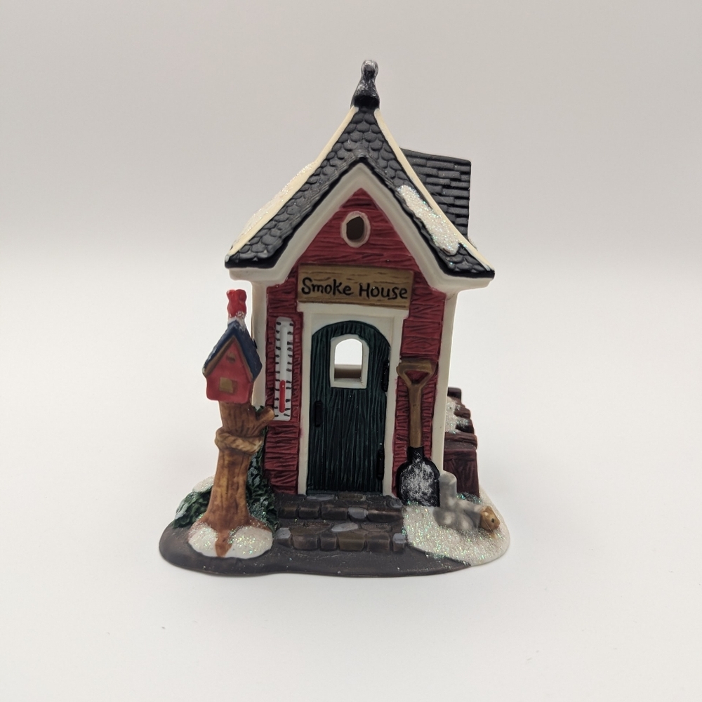 Vintage O'Well Smoke House‎ Christmas Village Accessory RARE building Glitter